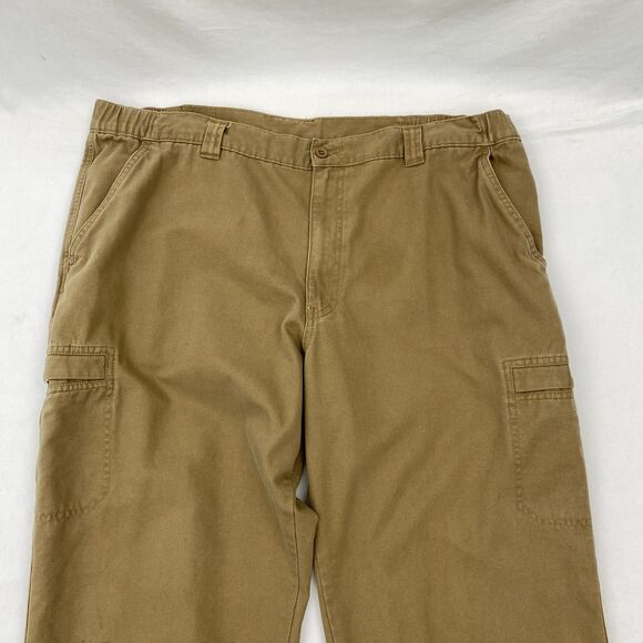 LL Bean Brown Cargo Pants Cotton Relaxed Fit Workwear Outdoor Mens 42x29 - Picture 3 of 10